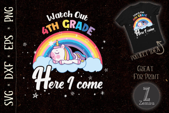 A Designer's Take on the Watch Out 4th Grade Unicorn Rainbow Embroidery Design