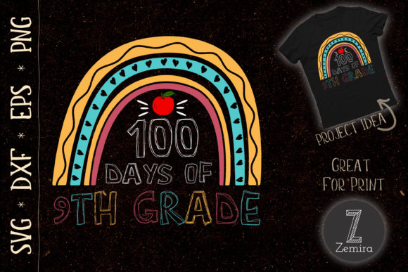 A Rainbow Graphic for Ninth Grade Celebratory T-Shirt Designs