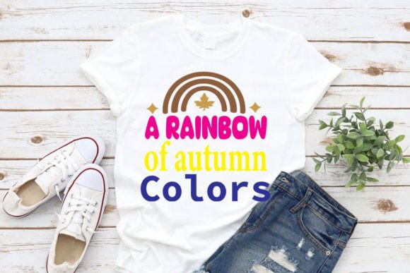 A Rainbow of Autumn Colors: Graphics for T-Shirt Designs