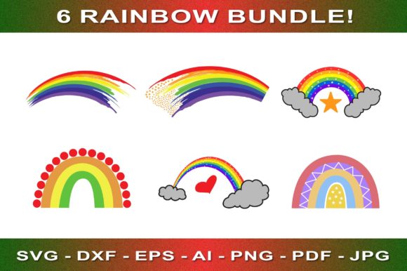 A Rainbow SVG Bundle for T-Shirt Graphics & Printable Designs