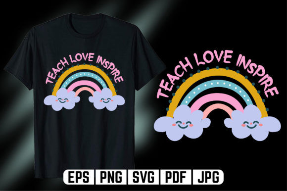 A Review of the Rainbow Teacher T-Shirt SVG Design for Editorial Use