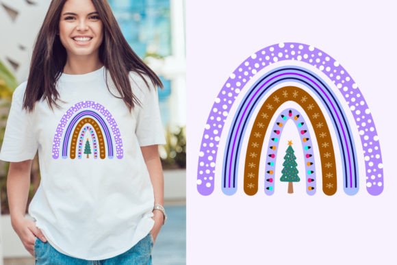 Christmas Rainbow Sublimation: Graphics for T-Shirt Designs