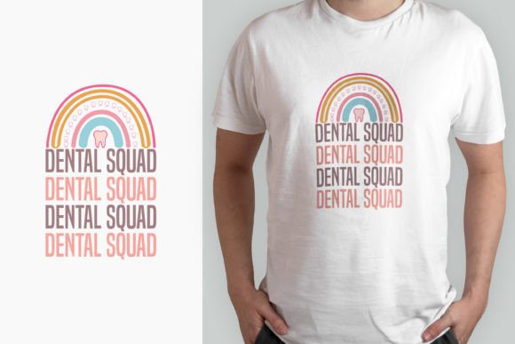 Crafting a Cheerful Dental Squad Rainbow T-Shirt Graphic