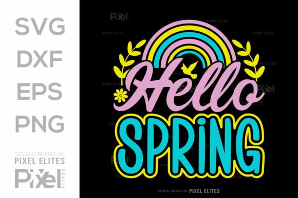 Integrating Hello Spring Svg Graphics into T-Shirt Designs