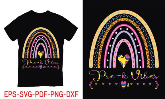 Pre-k Vibes Rainbow: A T-Shirt Design Asset for Bold Branding