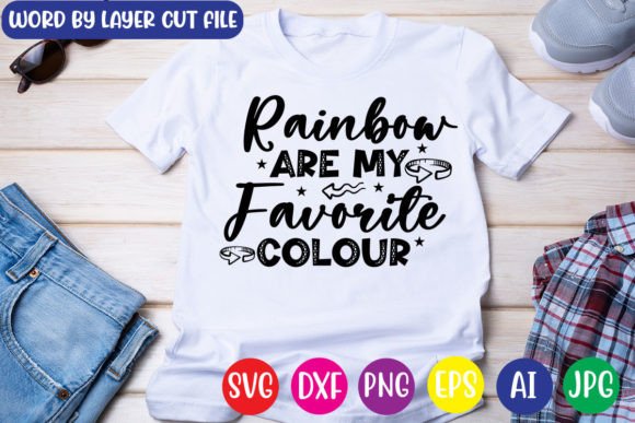 Rainbow Are My Favorite Colour: A Vibrant T-Shirt Graphic for Business Branding