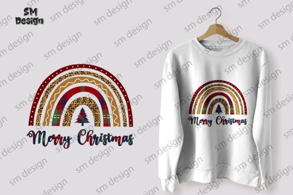 Rainbow Christmas Sublimation Graphics for T-Shirt Designs