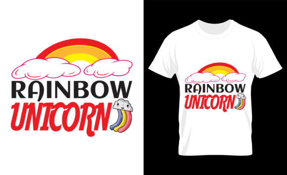 Rainbow T-Shirt Design 20: A Vibrant Graphic for Print Templates