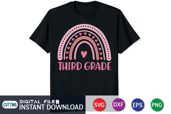 Third Grade Rainbow SVG Graphics for T-Shirt Designs