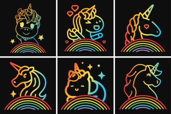 Unicorn Rainbow LGBT SVG Bundle for Graphics & Crafts
